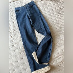 marc jacobs sz 2 high cut/rise flair bottom Contrast Cuff Med Wash denim jeans